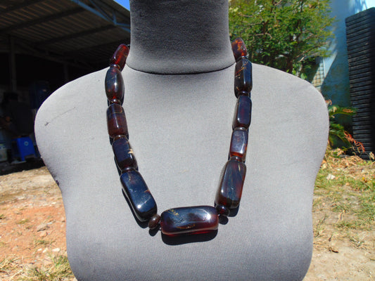 100 gr Small Necklace beads Indonesian Blue Cherry Red Amber for Healing 26NA32