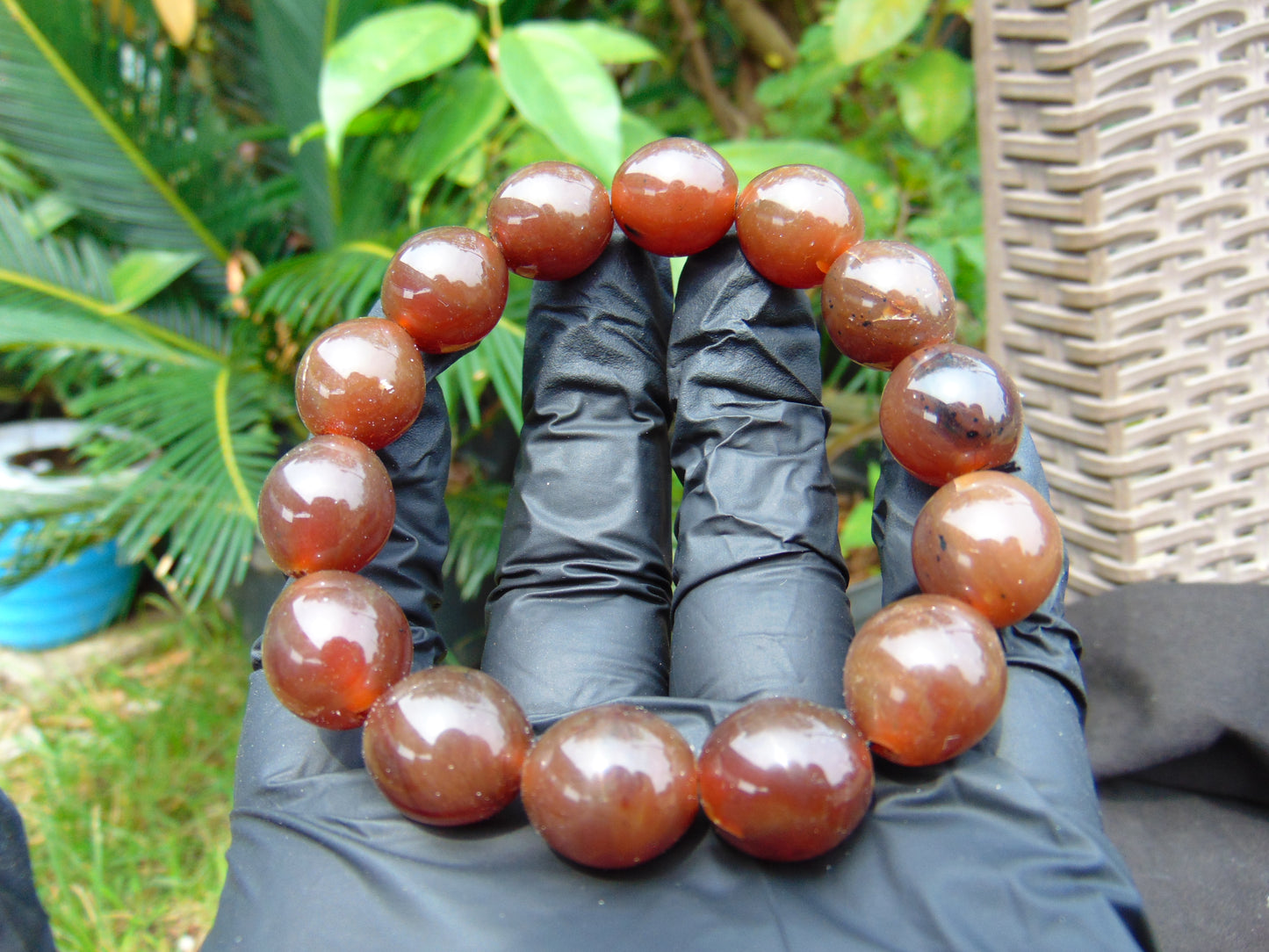 23 gram 14 Beads Mala Bracelet Indonesian amber 13x16 mm for Healing A14G80