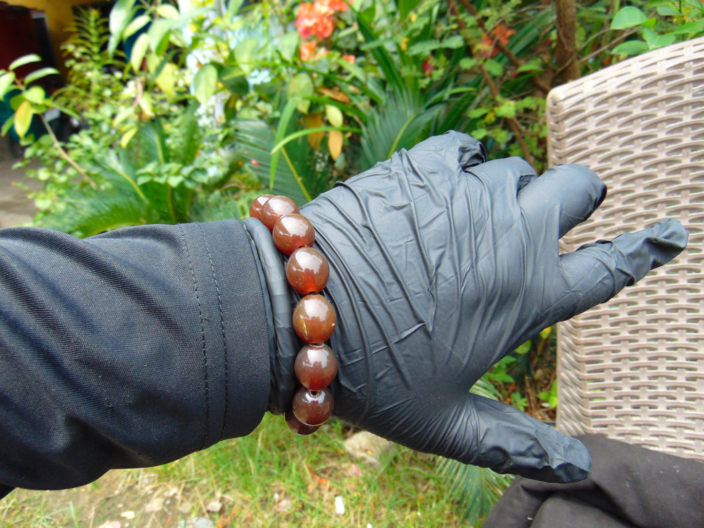 23 gram 14 Beads Mala Bracelet Indonesian amber 13x16 mm for Healing A14G80