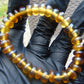 11 Gram Small Beads Bracelet Indonesian Yellow Blue Amber for Healing A33G348