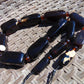 128 gr Small Necklace beads IndonesianDark Blue Amber for Healing 26NA34