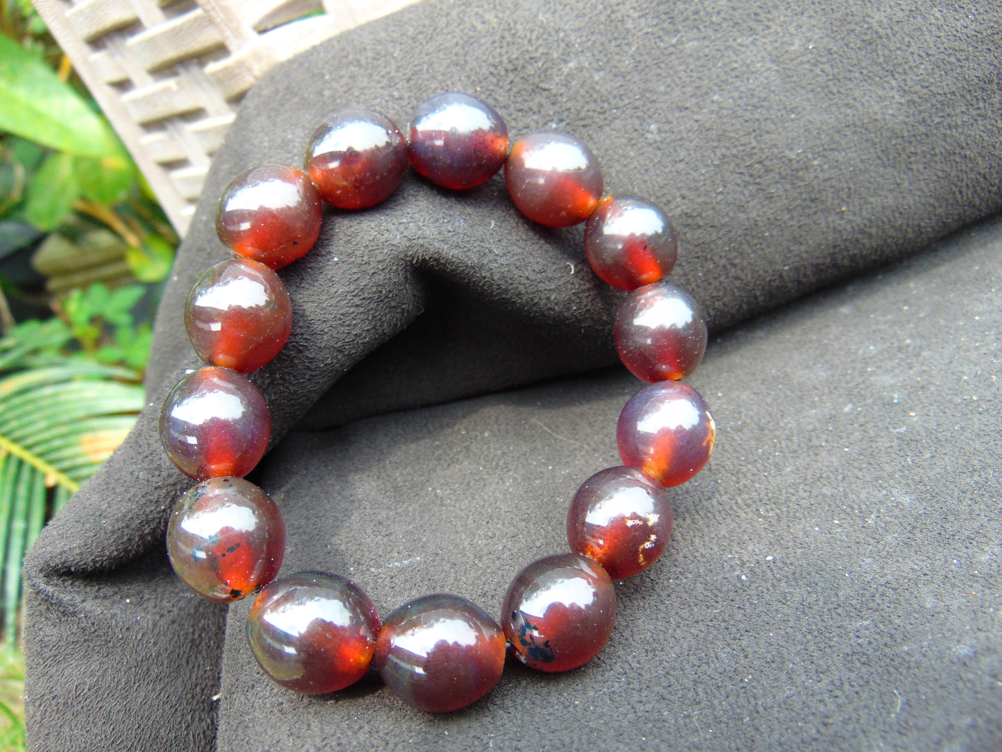 23 gram 14 Beads Mala Bracelet Indonesian amber 13x16 mm for Healing A14G93