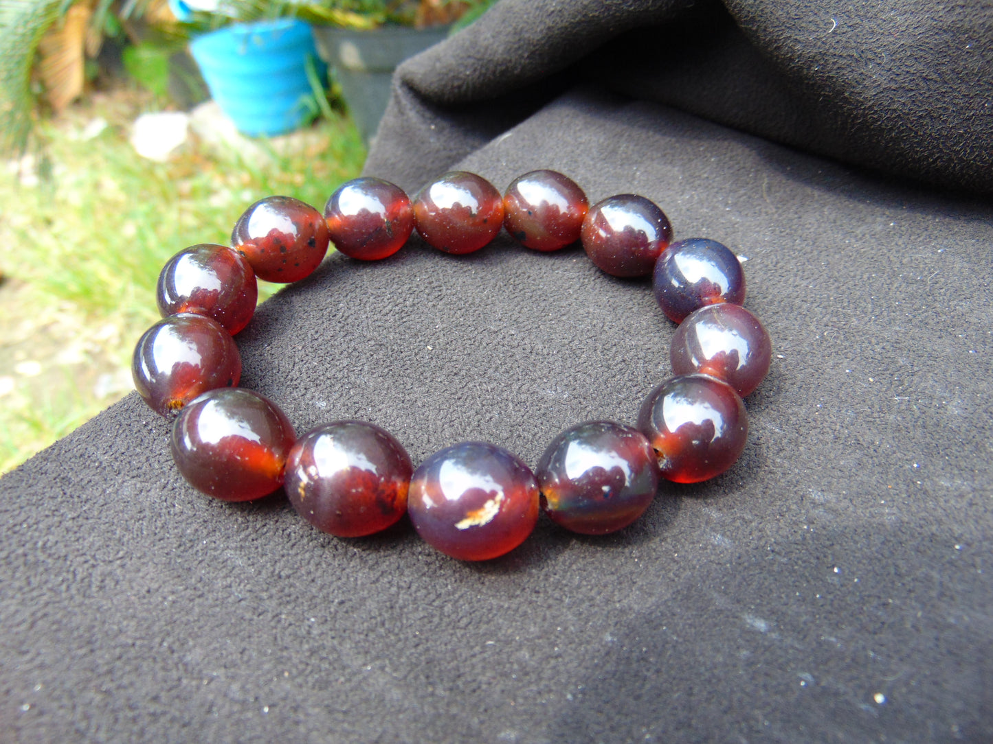 23 gram 14 Beads Mala Bracelet Indonesian amber 13x16 mm for Healing A14G93