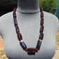 69 gr Small Necklace beads Indonesian Crystal Blue Red Amber for Healing 26NA23