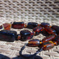 120 gr Small Necklace beads Indonesian Crystal Blue Red Amber for Healing 26NA18