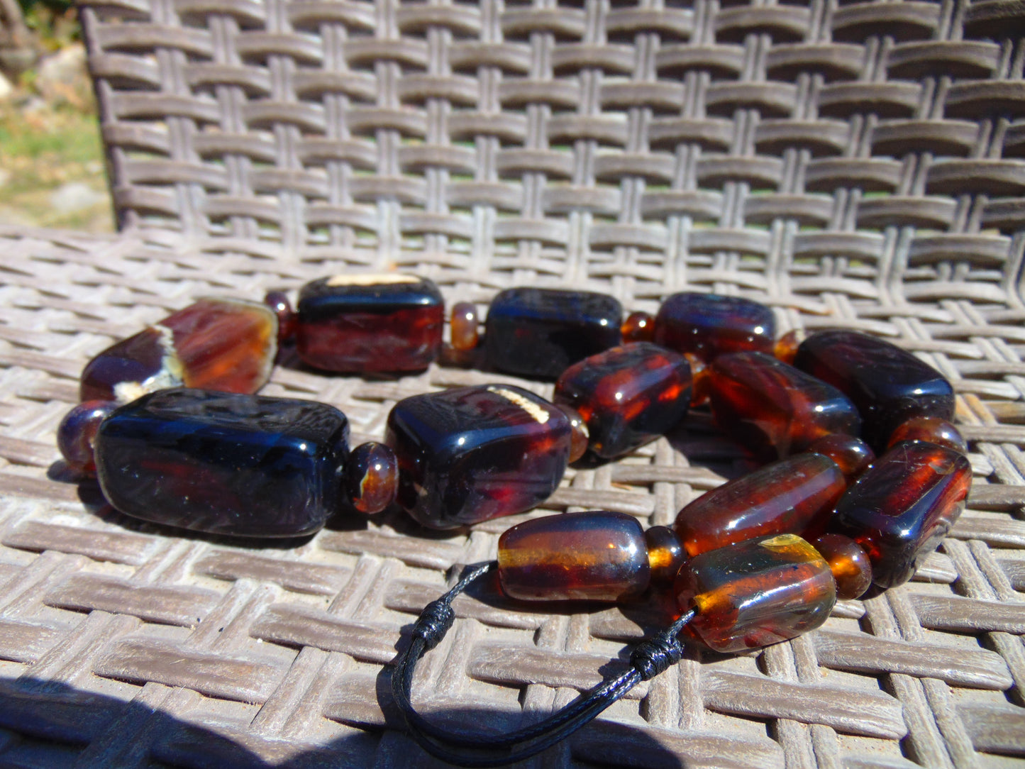 120 gr Small Necklace beads Indonesian Crystal Blue Red Amber for Healing 26NA18