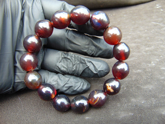 22 gram 14 Beads Mala Bracelet Indonesian amber 13x16 mm for Healing A14G102