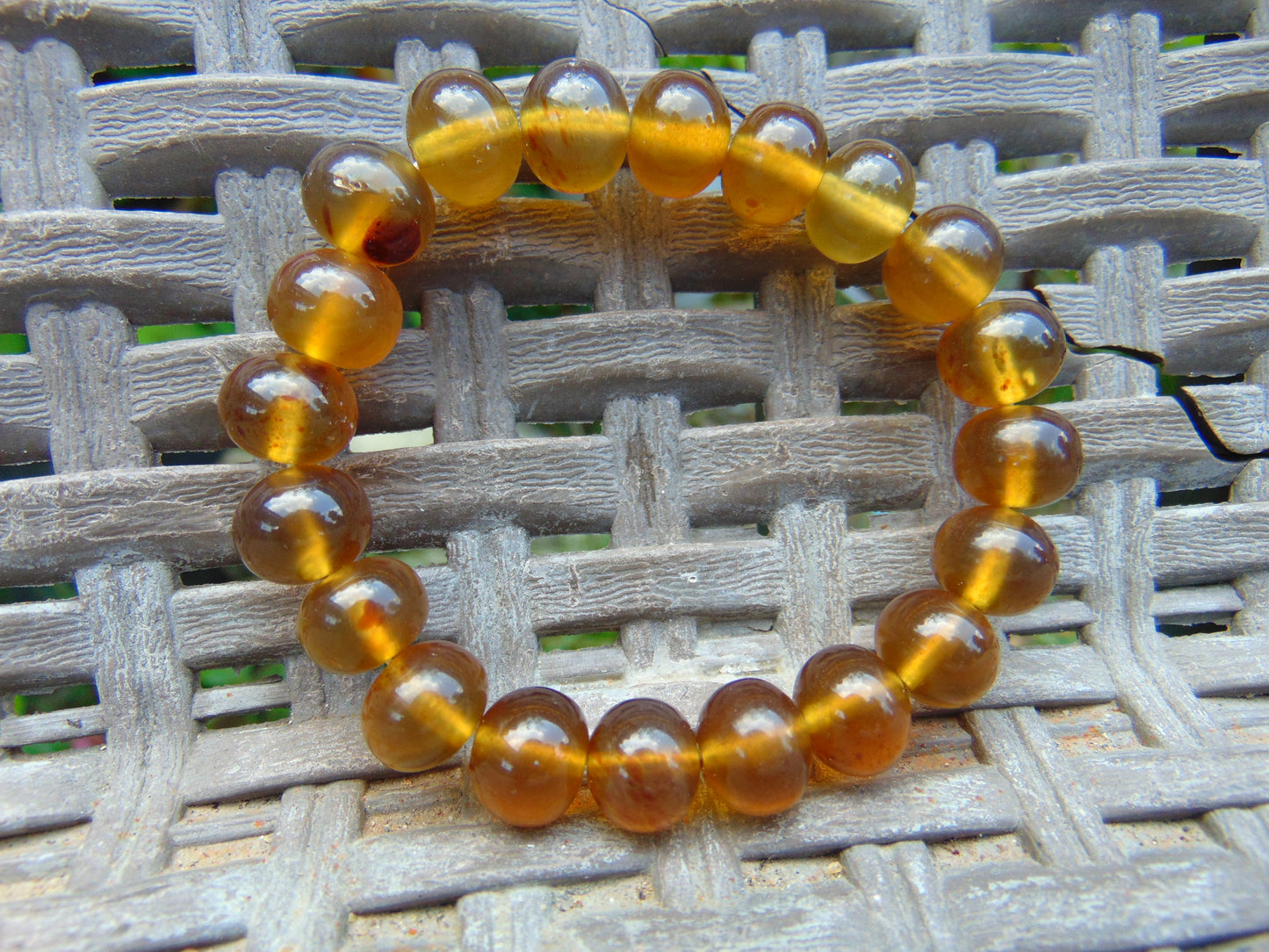 12  Gram Small Beads Bracelet Indonesian  Yellow Blue Amber for Healing A20G306