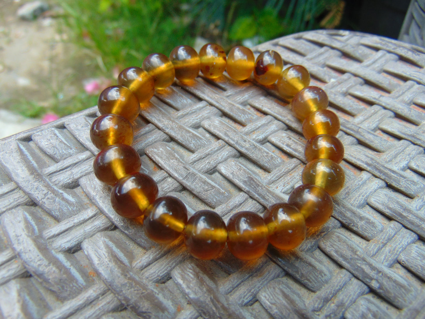 12  Gram Small Beads Bracelet Indonesian  Yellow Blue Amber for Healing A20G306