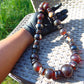 215 gr Big Necklace Indonesian Dark White Blue Amber for Healing NEC45