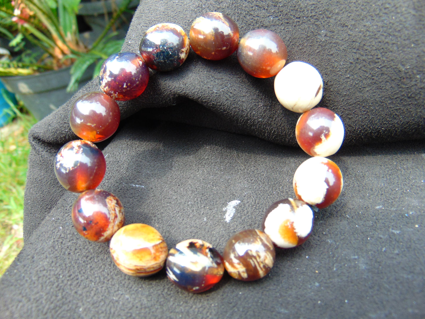 23 gram 14 Beads Mala Bracelet Indonesian amber 13x16 mm for Healing A14G103
