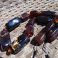 91 gr Small Necklace beads Indonesian Blue Red Amber for Healing 26NA25
