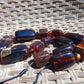 91 gr Small Necklace beads Indonesian Blue Red Amber for Healing 26NA25