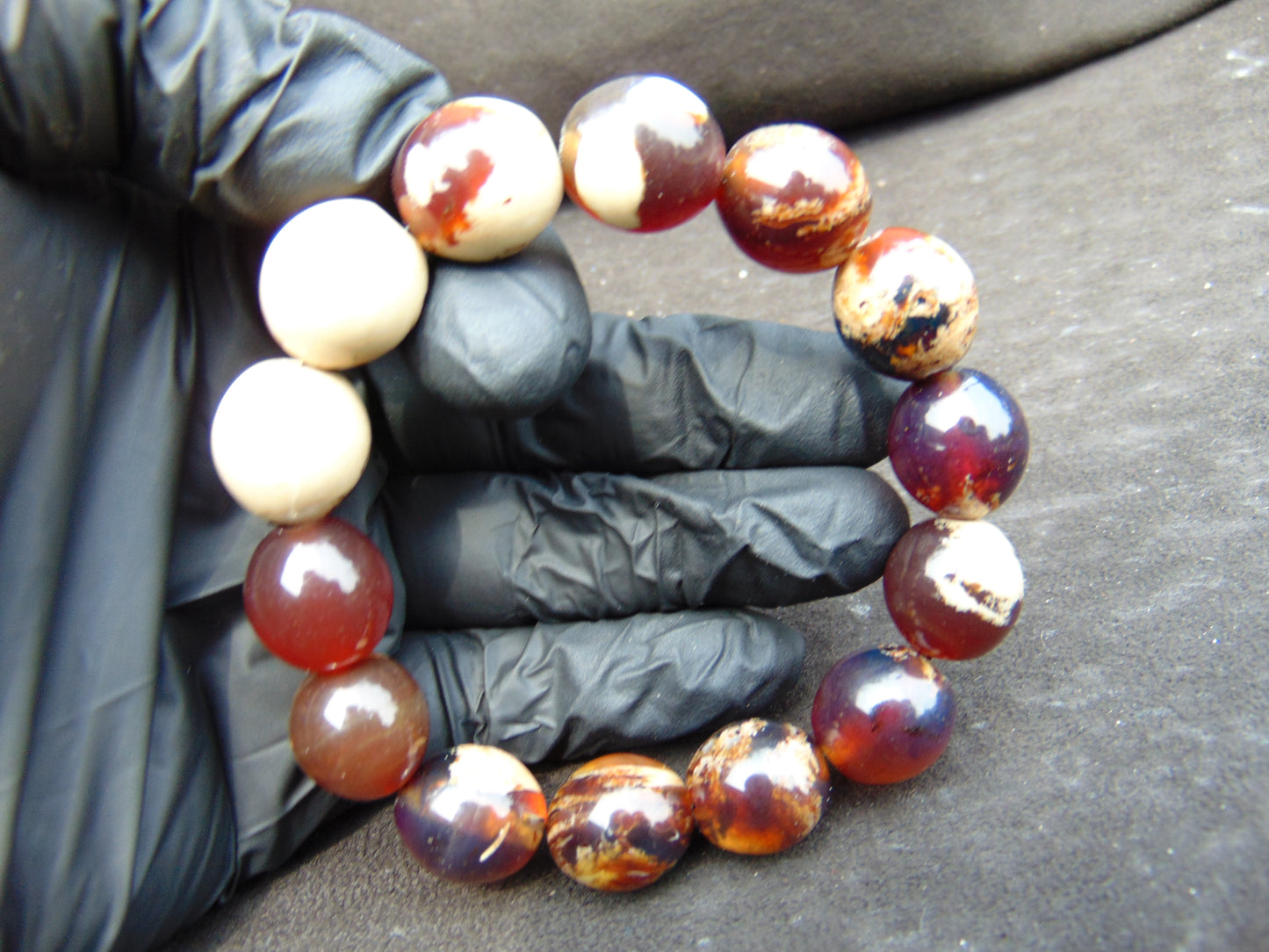 23 gram 14 Beads Mala Bracelet Indonesian amber 13x16 mm for Healing A14G103