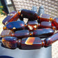 91 gr Small Necklace beads Indonesian Blue Red Amber for Healing 26NA25