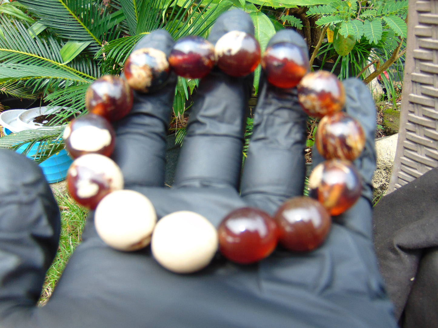 23 gram 14 Beads Mala Bracelet Indonesian amber 13x16 mm for Healing A14G103