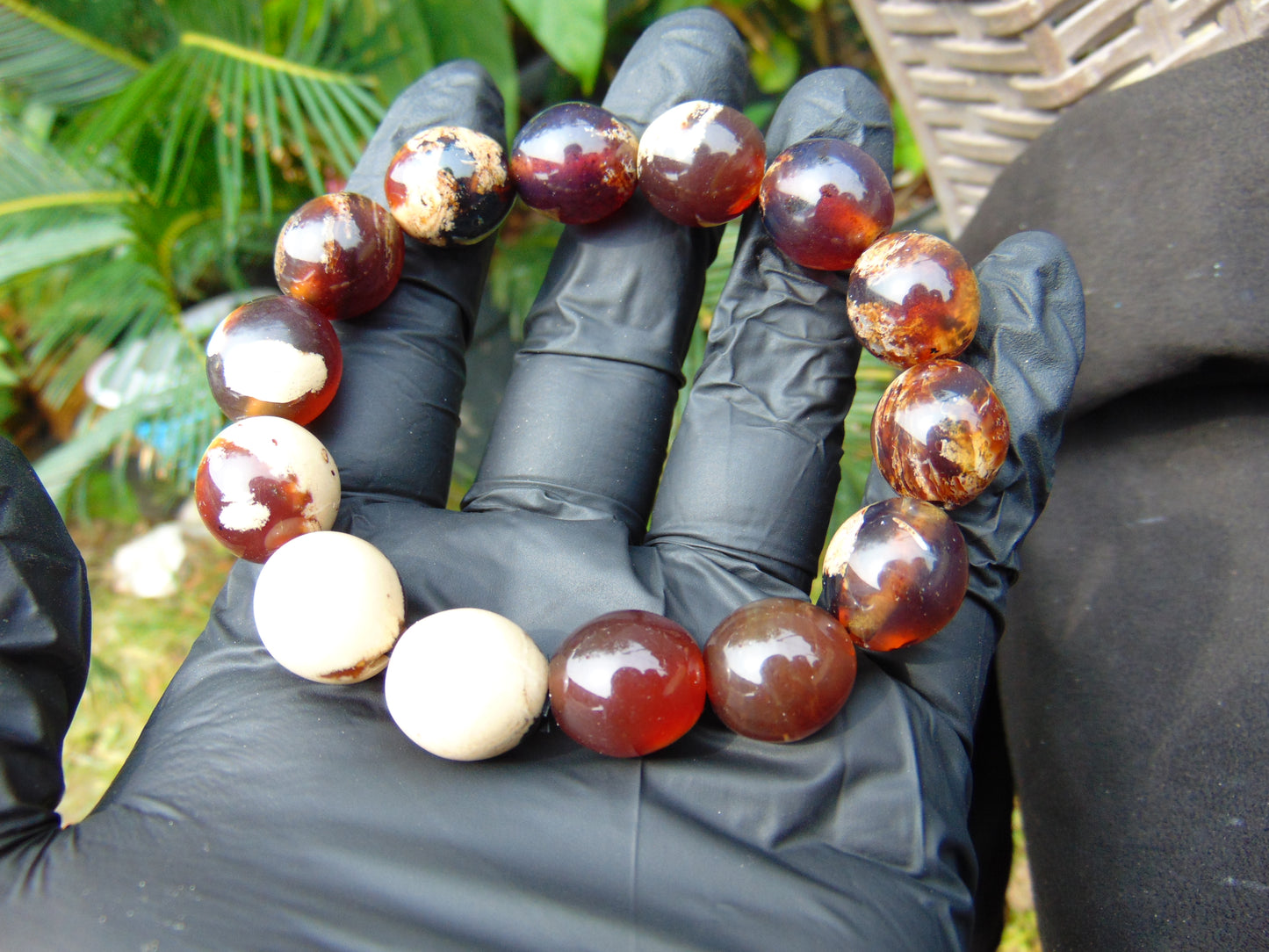 23 gram 14 Beads Mala Bracelet Indonesian amber 13x16 mm for Healing A14G103