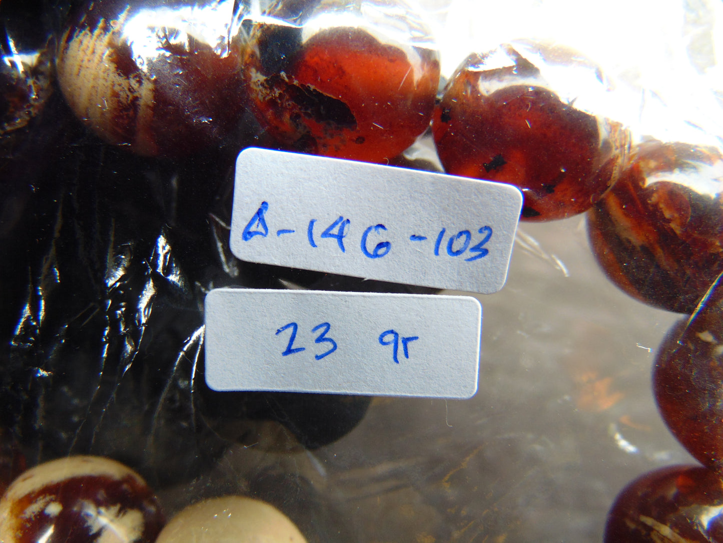 23 gram 14 Beads Mala Bracelet Indonesian amber 13x16 mm for Healing A14G103