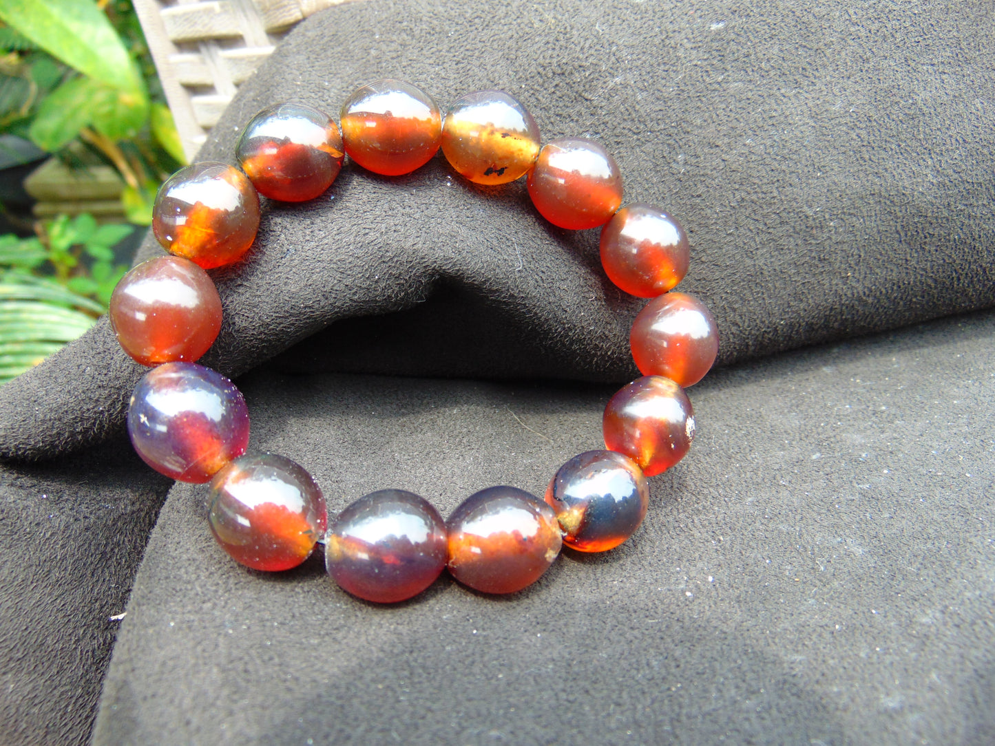 22 gram 14 Beads Mala Bracelet Indonesian amber 13x16 mm for Healing A14G87