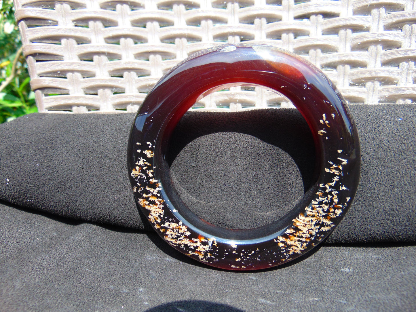 79 gr Big Bangle in hole 67 mm Indonesian Red Amber for Healing AJ32