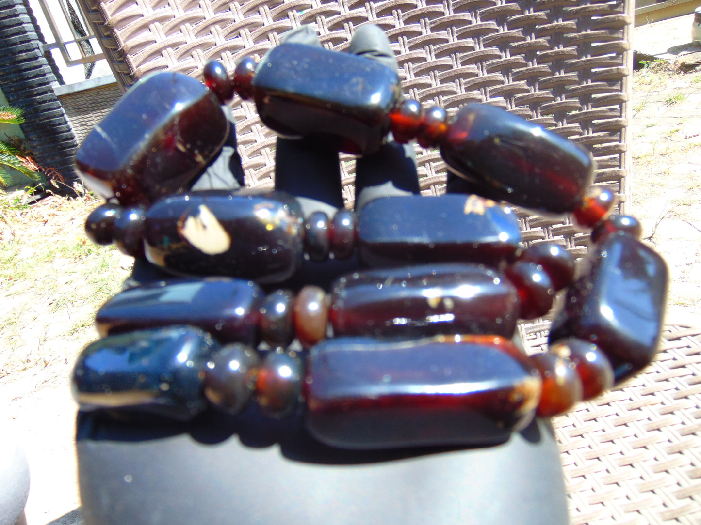 108 gr Small Necklace beads Indonesian Cherry Red Amber for Healing 26NA28