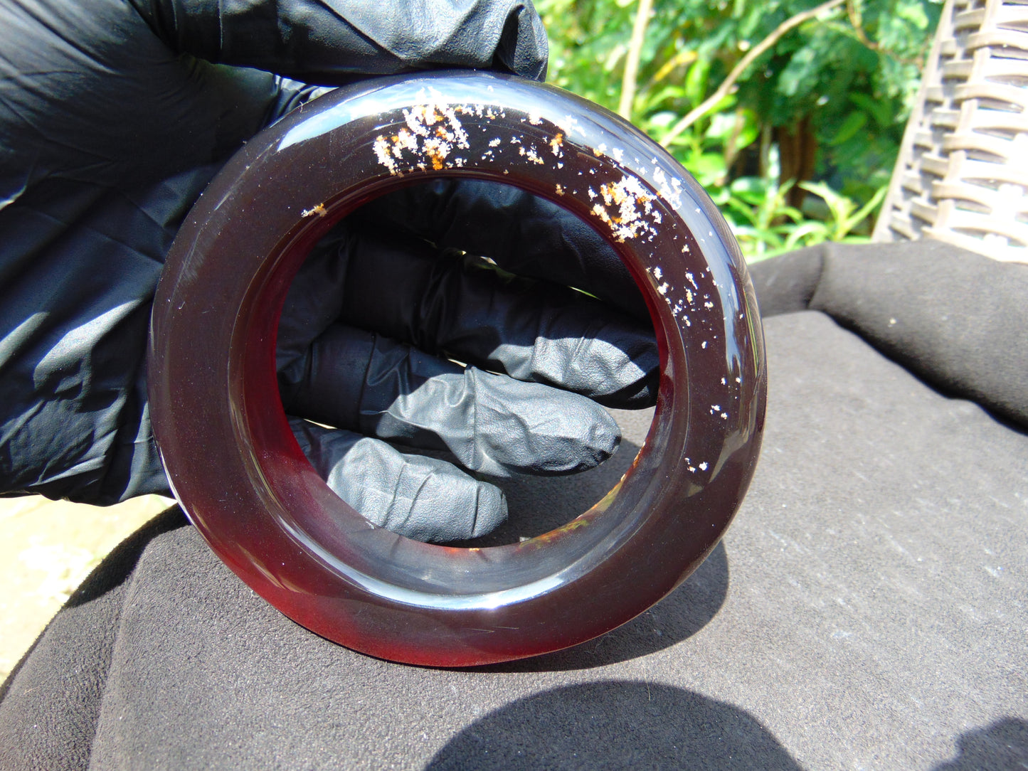 79 gr Big Bangle in hole 67 mm Indonesian Red Amber for Healing AJ32