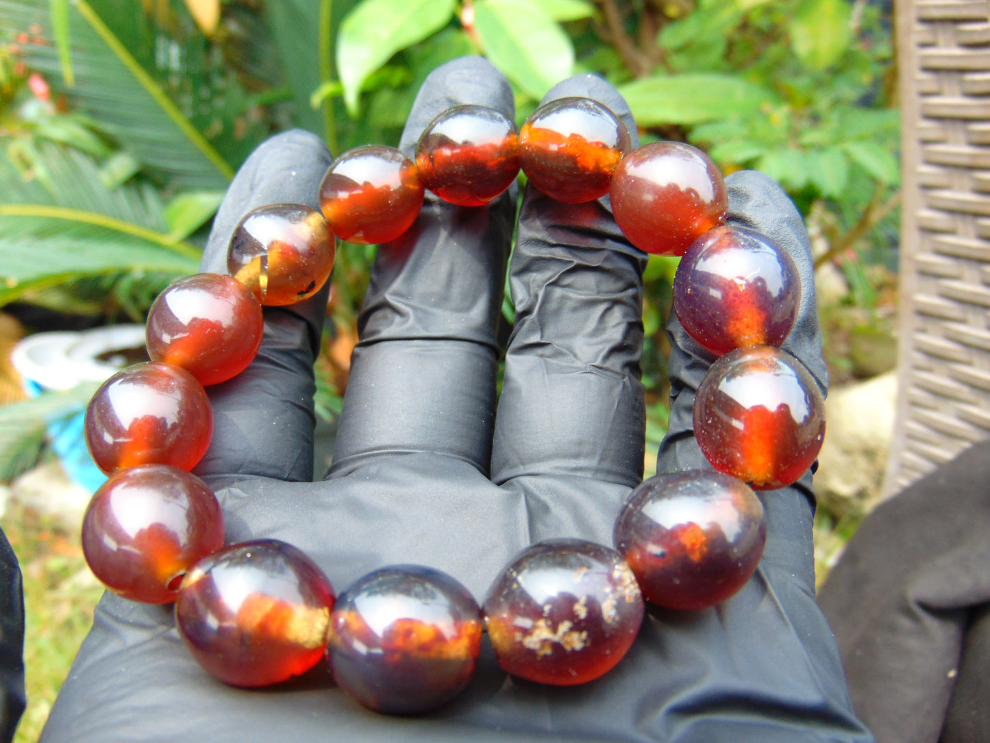22 gram 14 Beads Mala Bracelet Indonesian amber 13x16 mm for Healing A14G87
