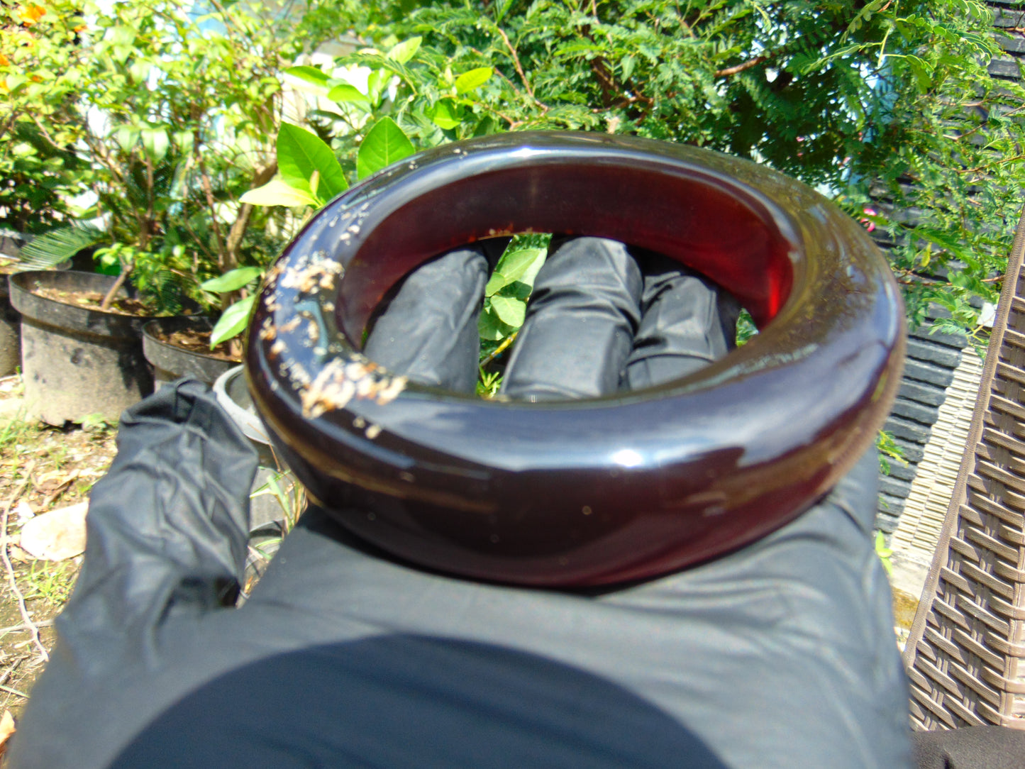 79 gr Big Bangle in hole 67 mm Indonesian Red Amber for Healing AJ32