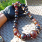 212 gr Big Necklace Indonesian Dark Red Amber for Healing NEC47