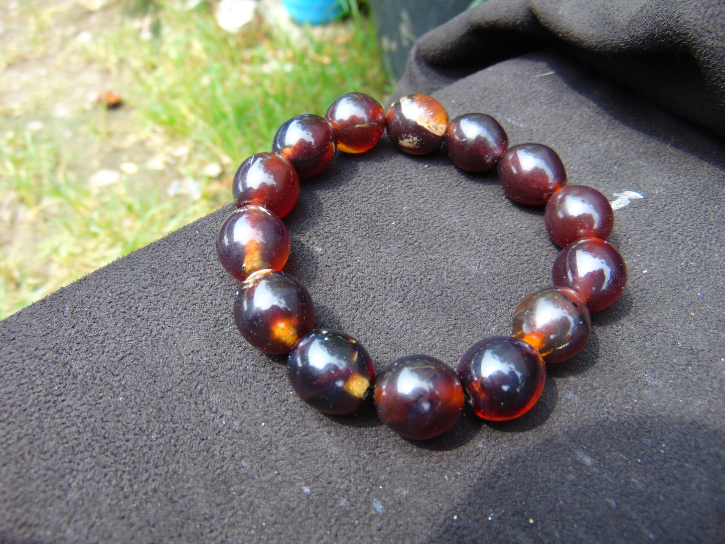 22 gram 14 Beads Mala Bracelet Indonesian amber 13x16 mm for Healing A14G96