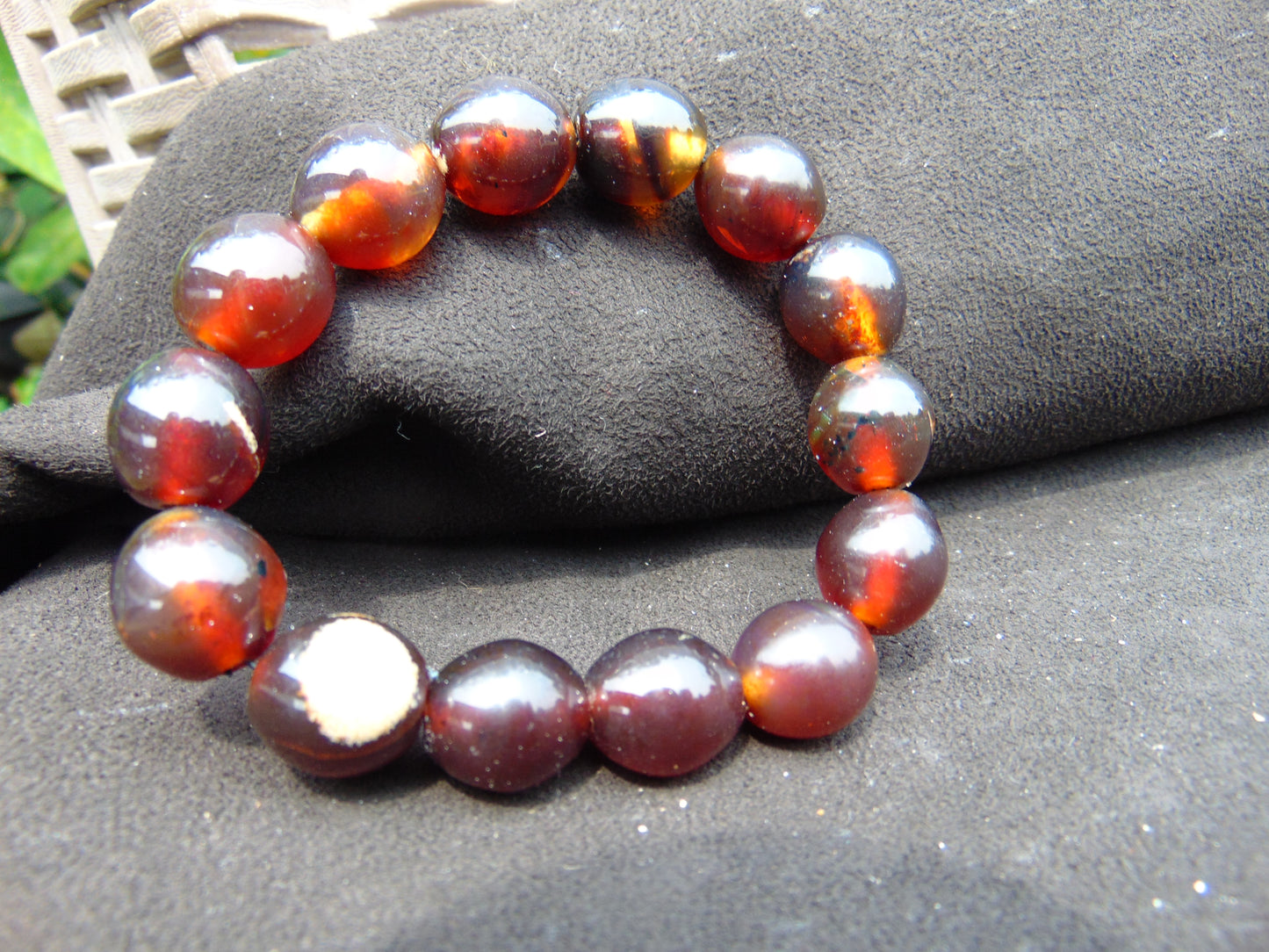 22 gram 14 Beads Mala Bracelet Indonesian amber 13x16 mm for Healing A14G96