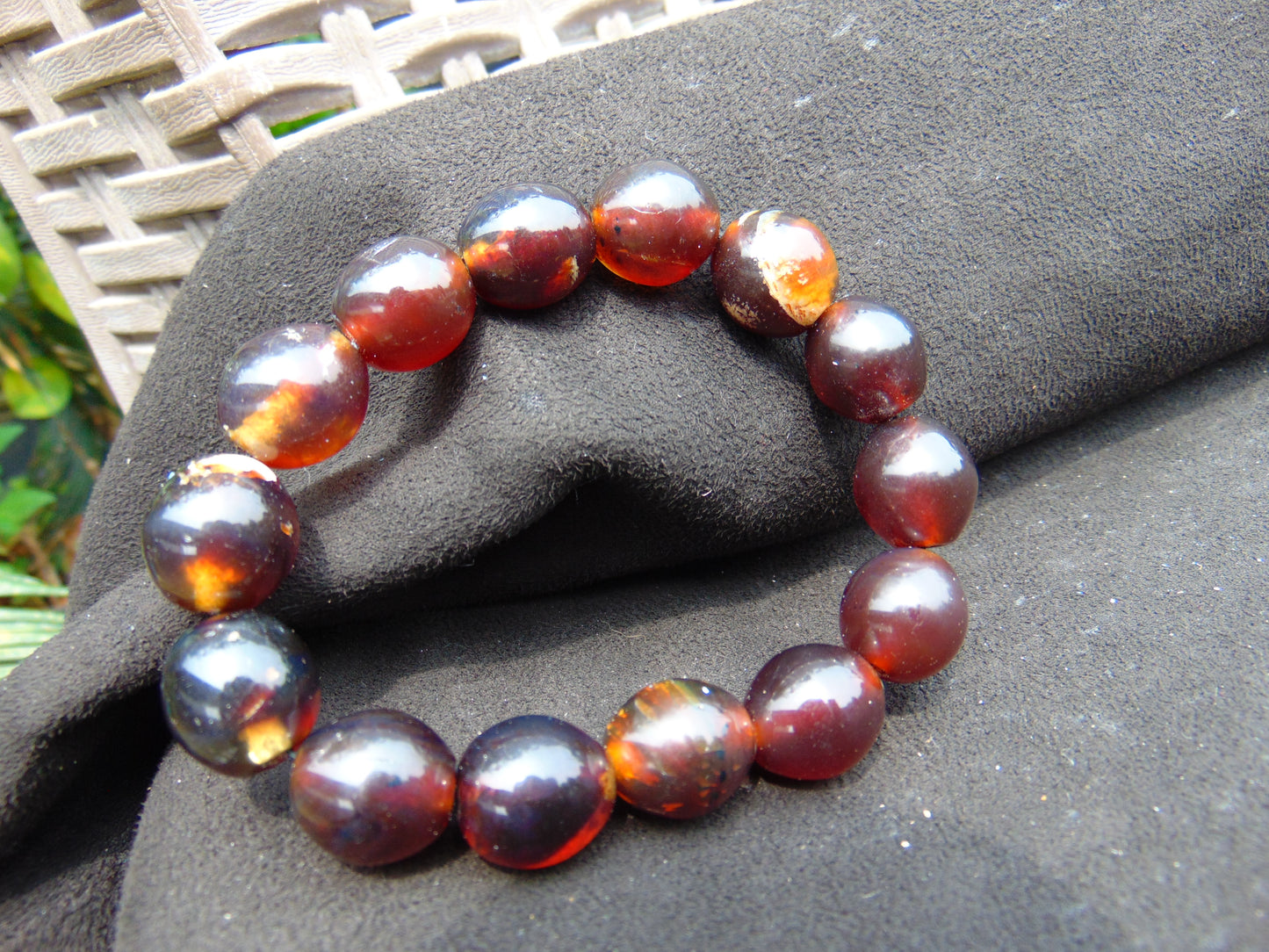 22 gram 14 Beads Mala Bracelet Indonesian amber 13x16 mm for Healing A14G96