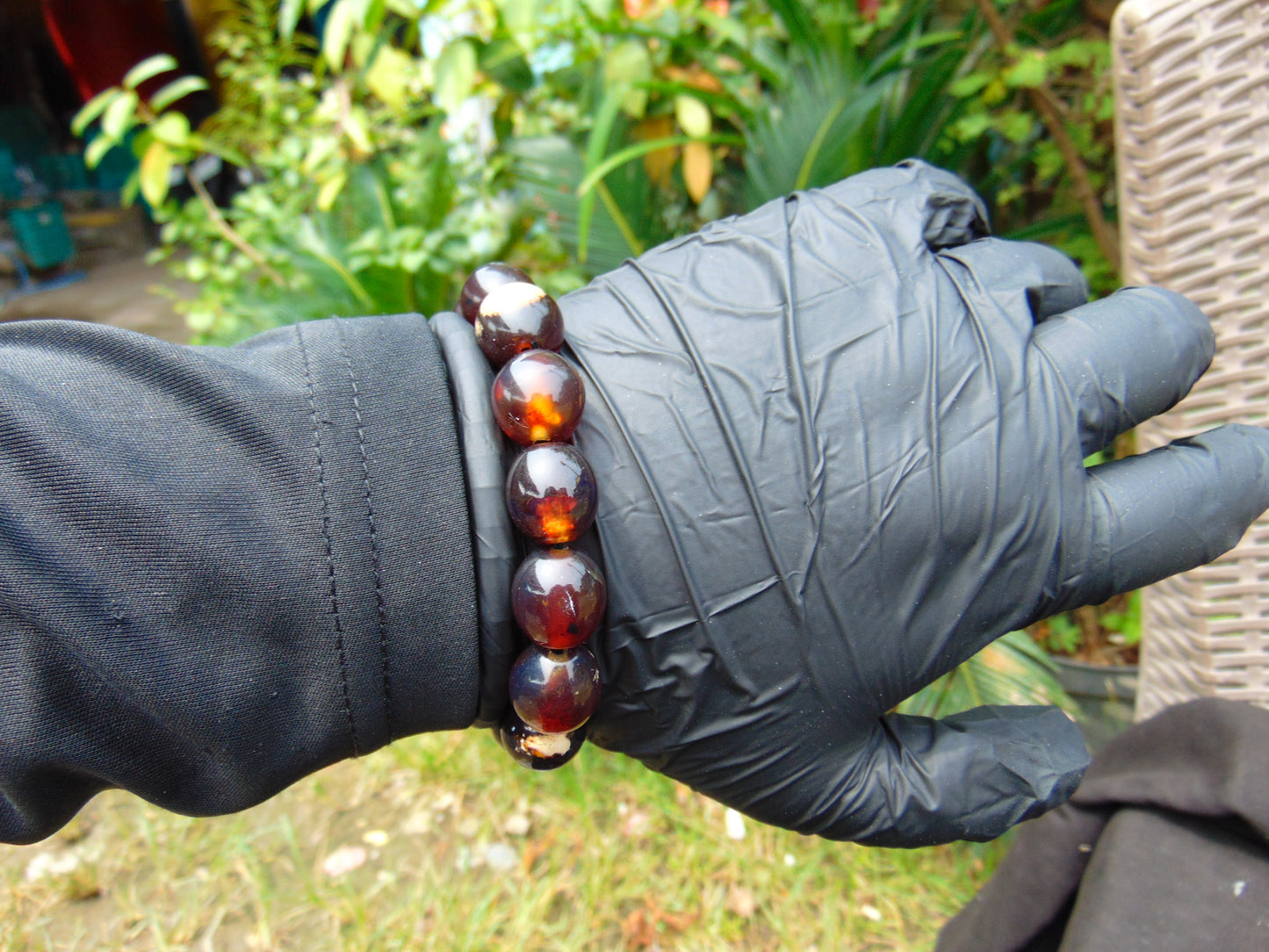 22 gram 14 Beads Mala Bracelet Indonesian amber 13x16 mm for Healing A14G96