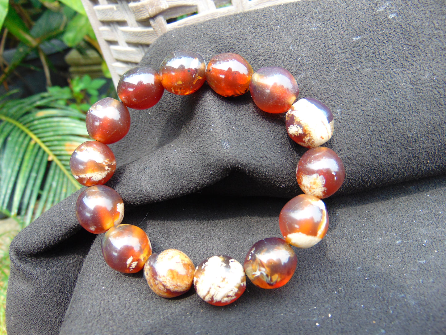 24 gram 14 Beads Mala Bracelet Indonesian amber 13x16 mm for Healing A14G108