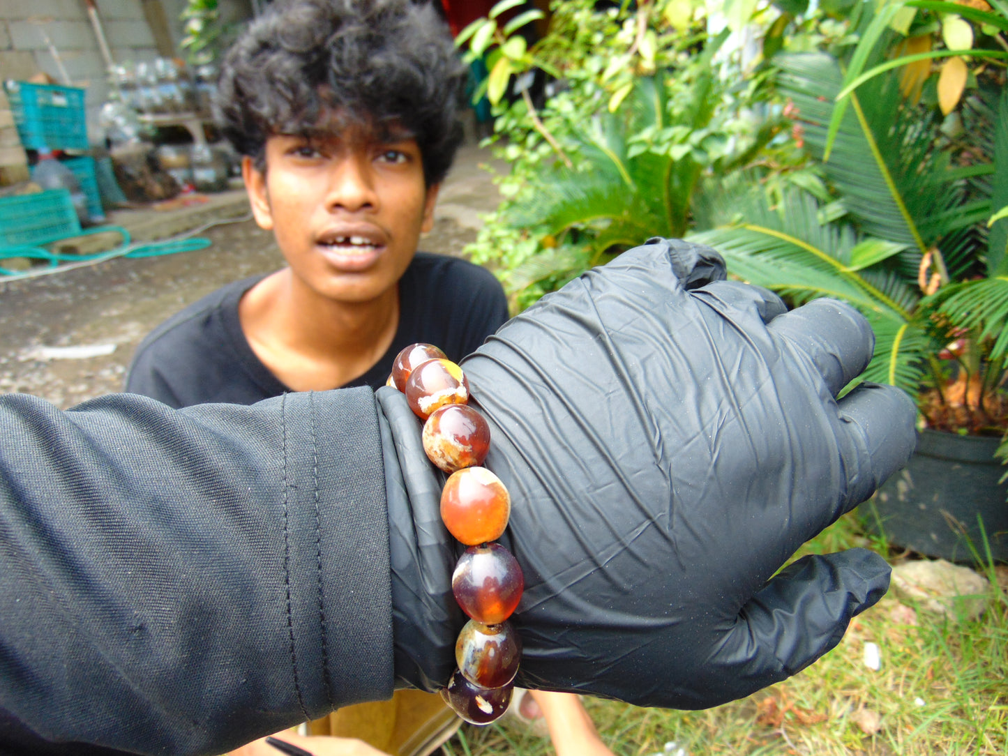 24 gram 14 Beads Mala Bracelet Indonesian amber 13x16 mm for Healing A14G108