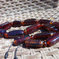 85 gr Small Necklace beads Indonesian Crystal Blue Red Amber for Healing 26NA14