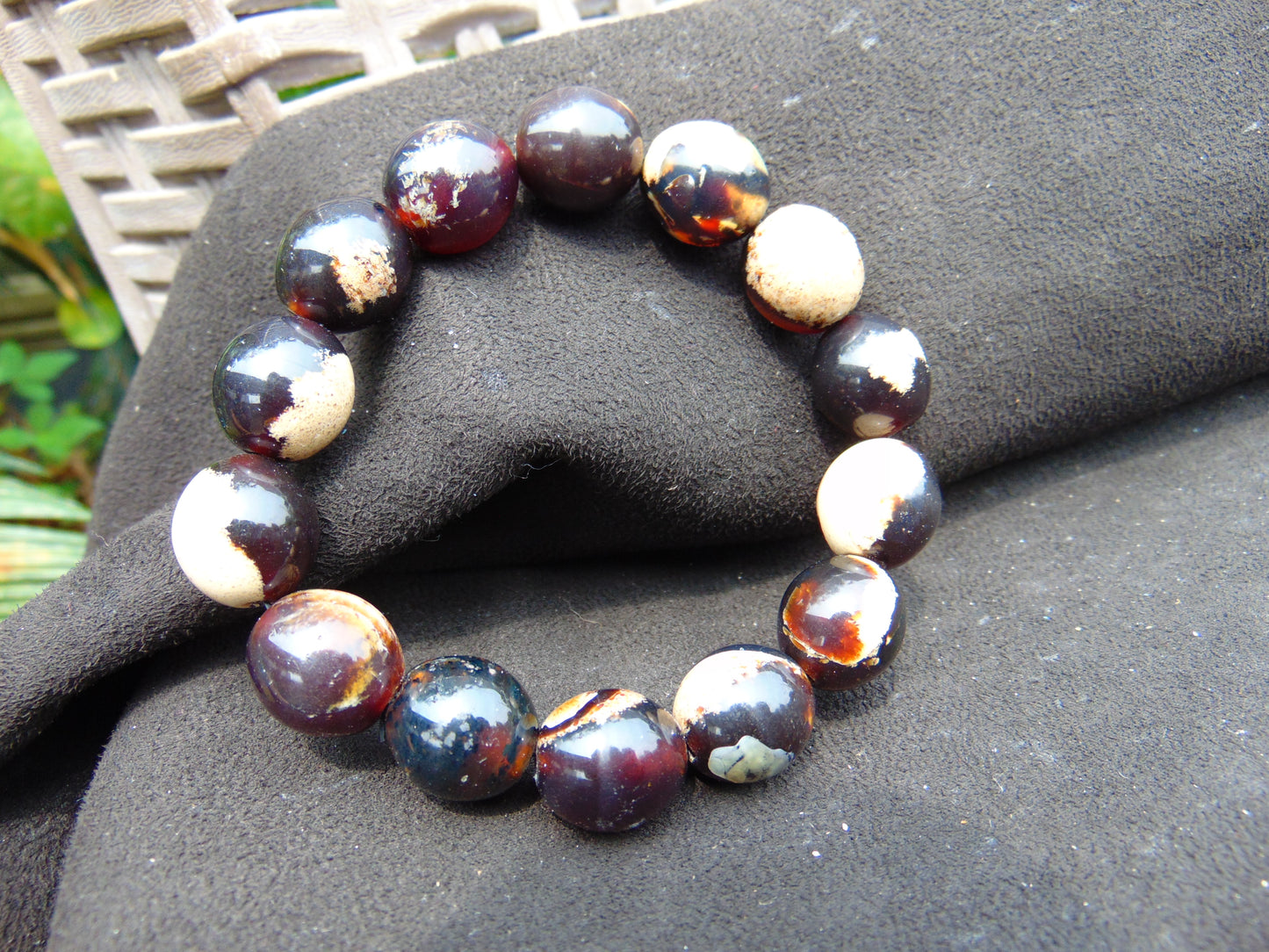 24 gram 14 Beads Mala Bracelet Indonesian amber 13x16 mm for Healing A14G97