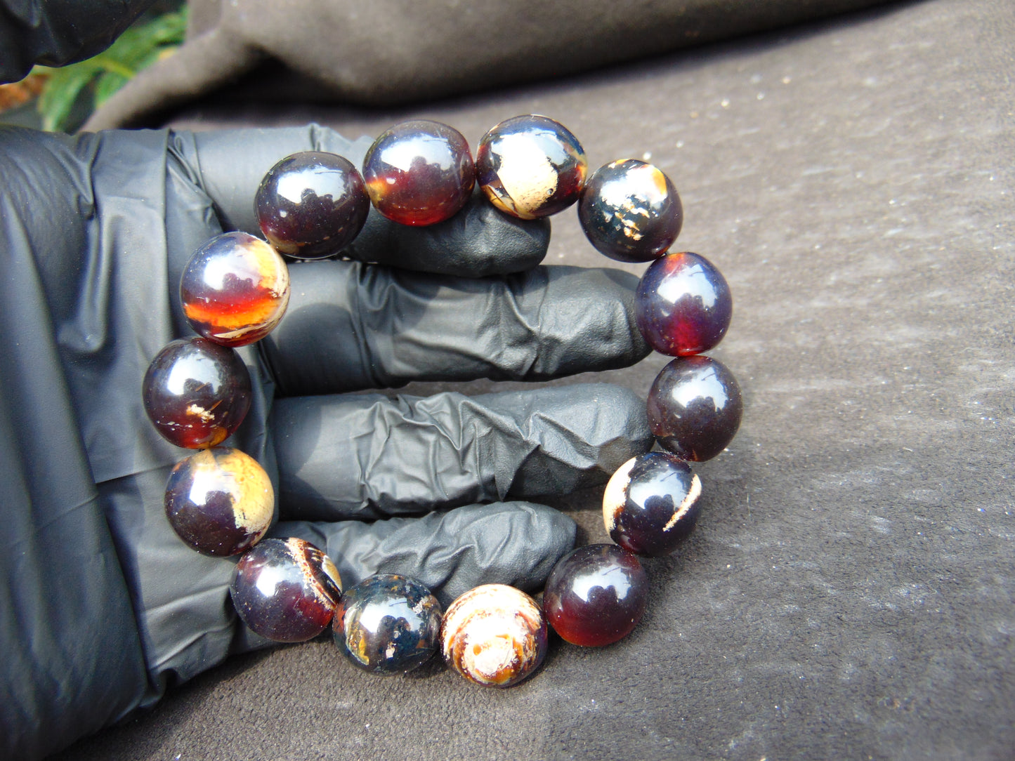 24 gram 14 Beads Mala Bracelet Indonesian amber 13x16 mm for Healing A14G97