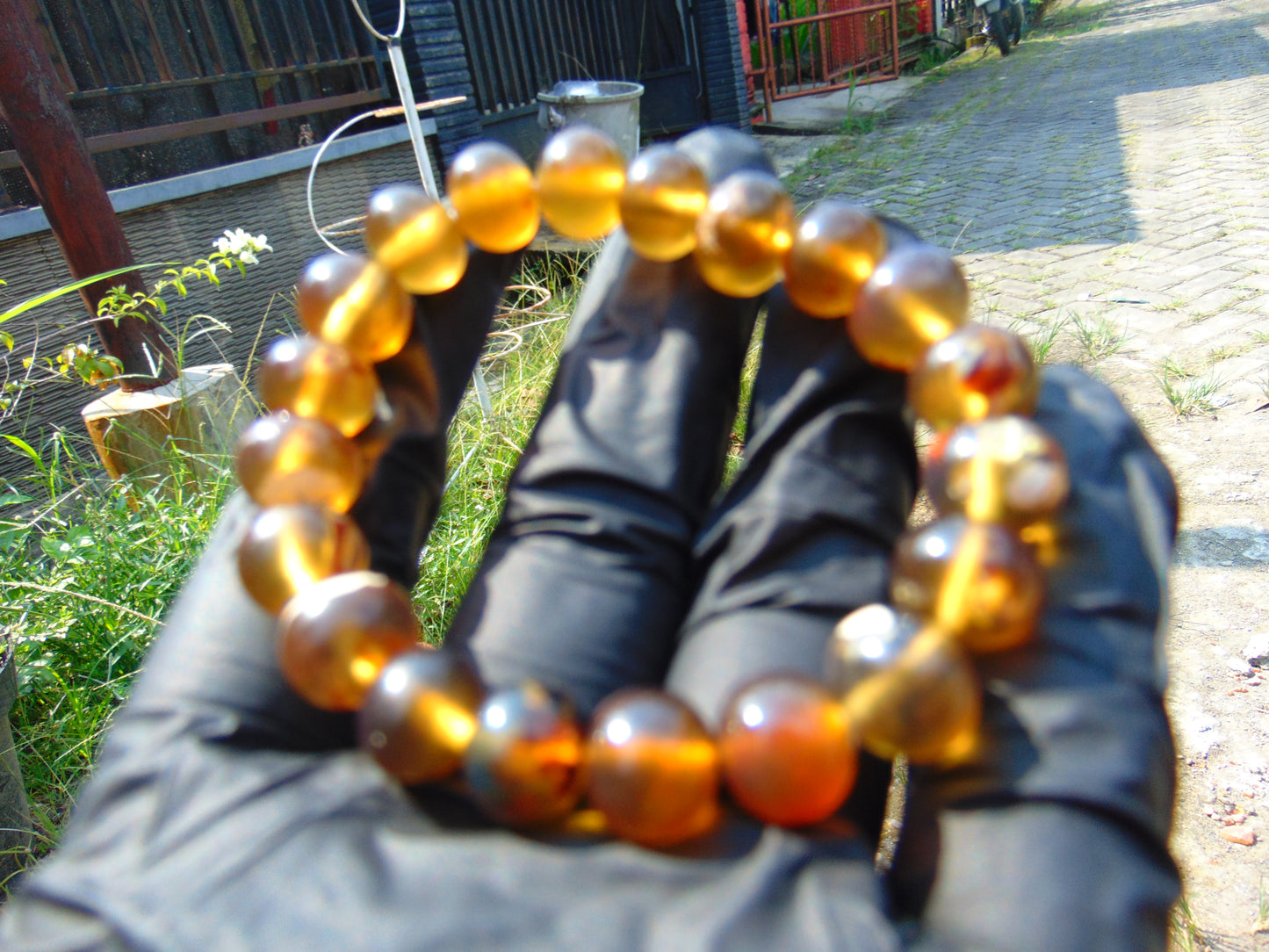 13  Gram Small Beads Bracelet Indonesian Yellow Blue Amber for Healing A20G303