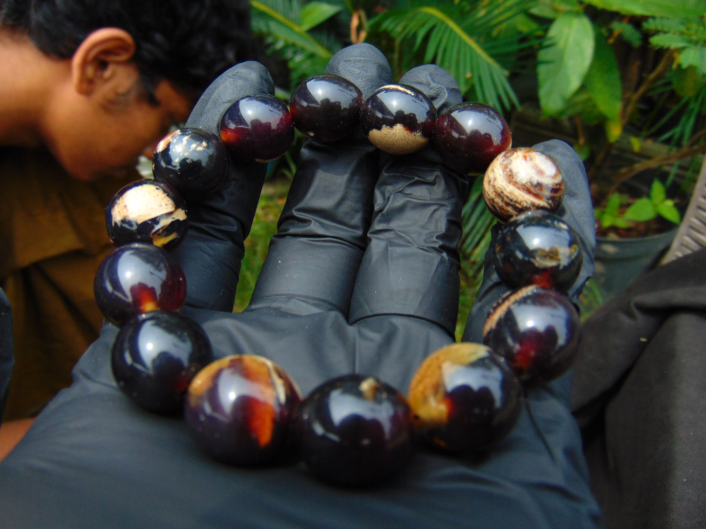 24 gram 14 Beads Mala Bracelet Indonesian amber 13x16 mm for Healing A14G97