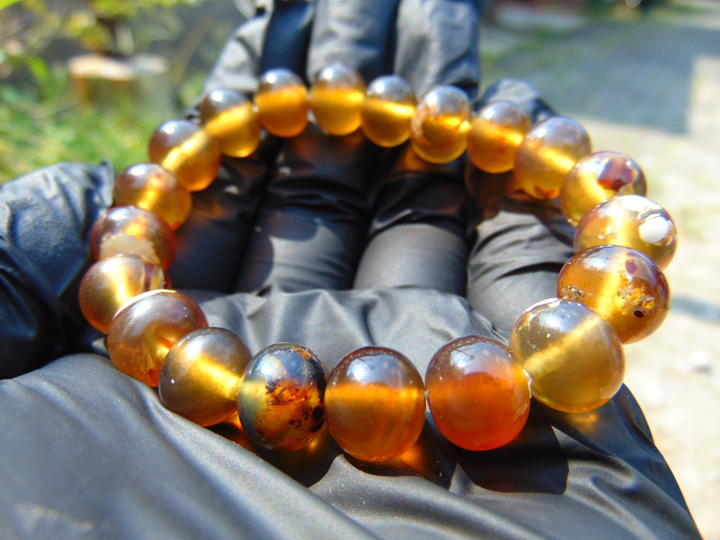 13  Gram Small Beads Bracelet Indonesian Yellow Blue Amber for Healing A20G303