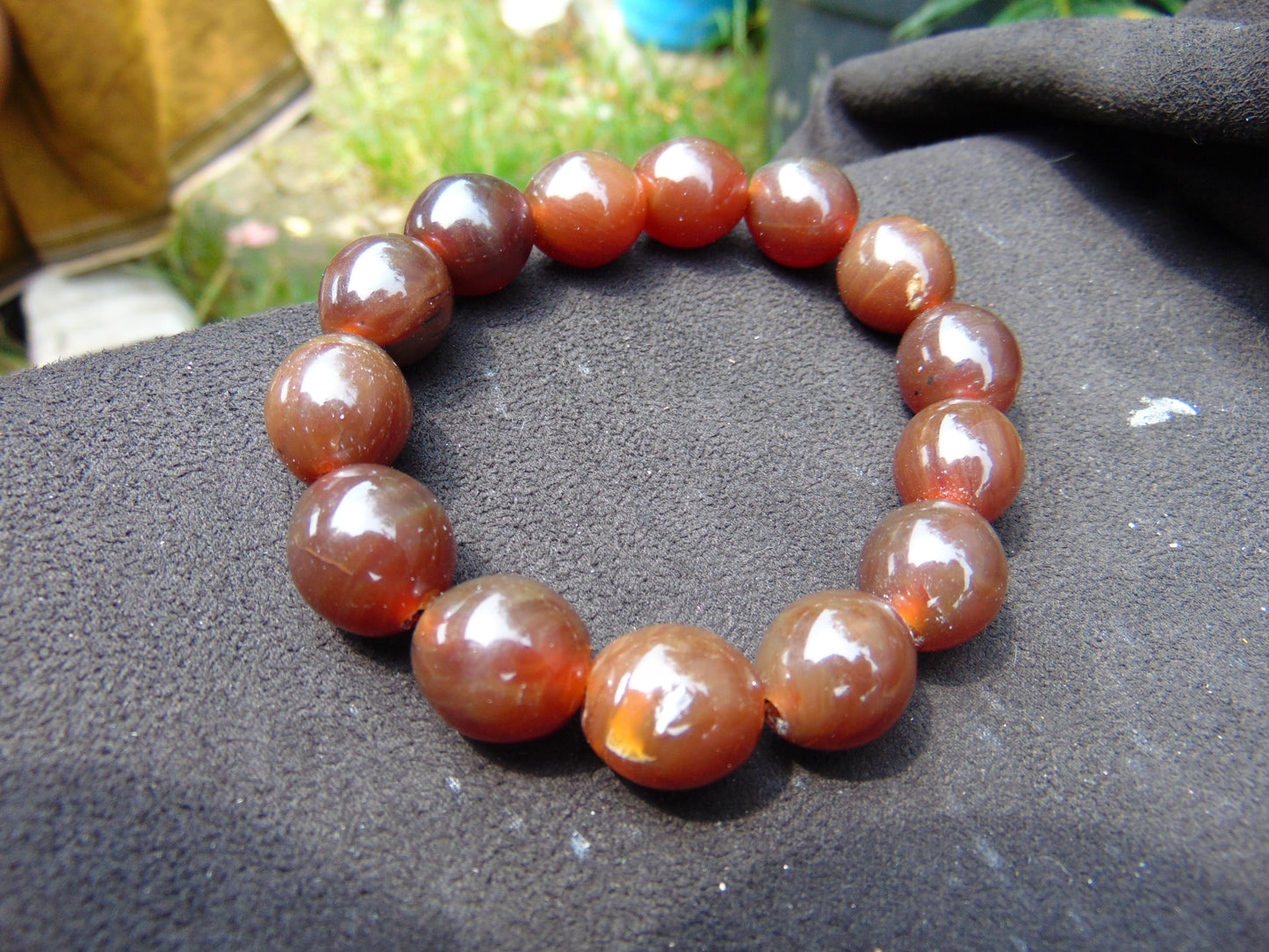 22 gram 14 Beads Mala Bracelet Indonesian amber 13x16 mm for Healing A14G115