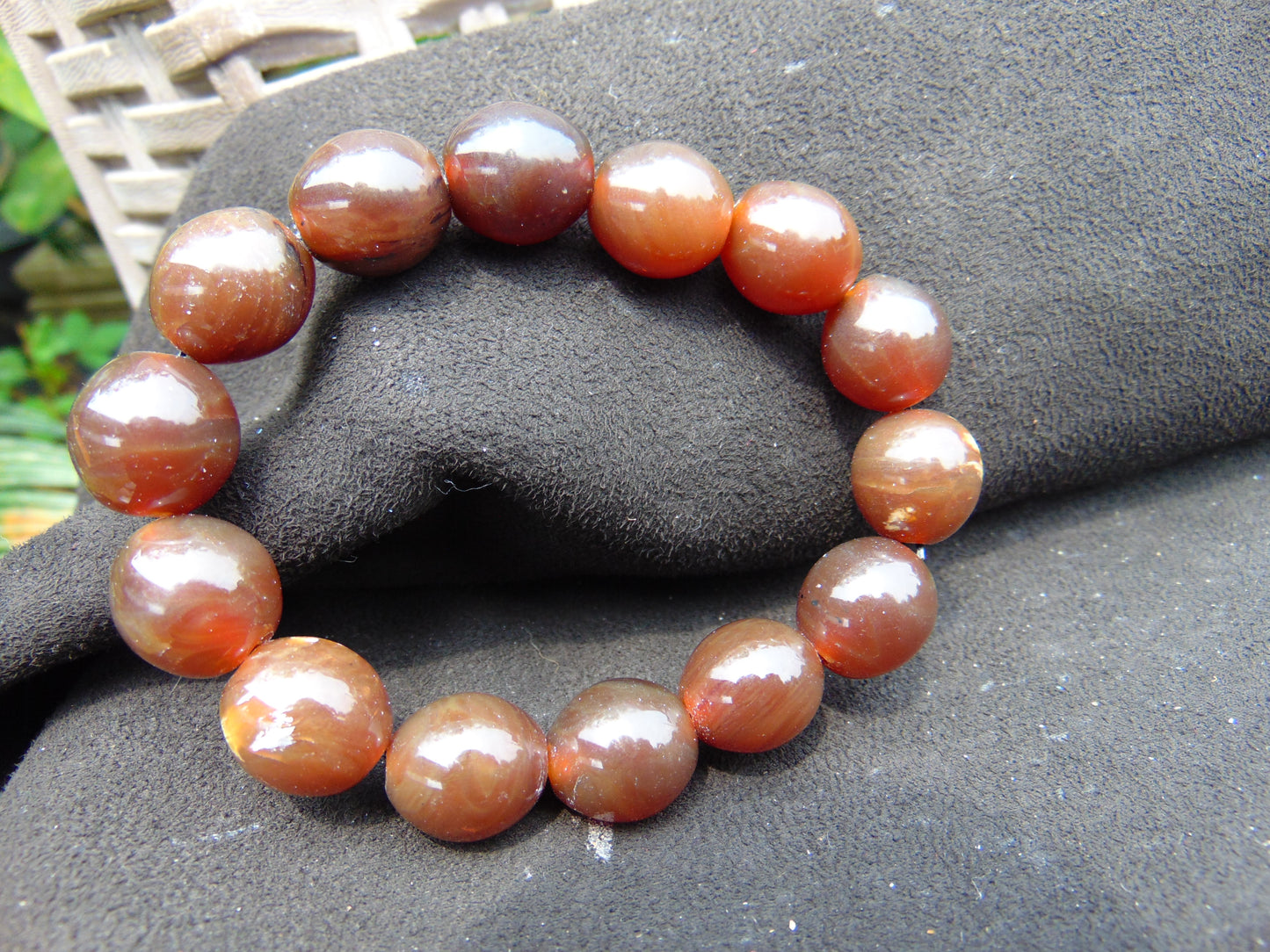 22 gram 14 Beads Mala Bracelet Indonesian amber 13x16 mm for Healing A14G115