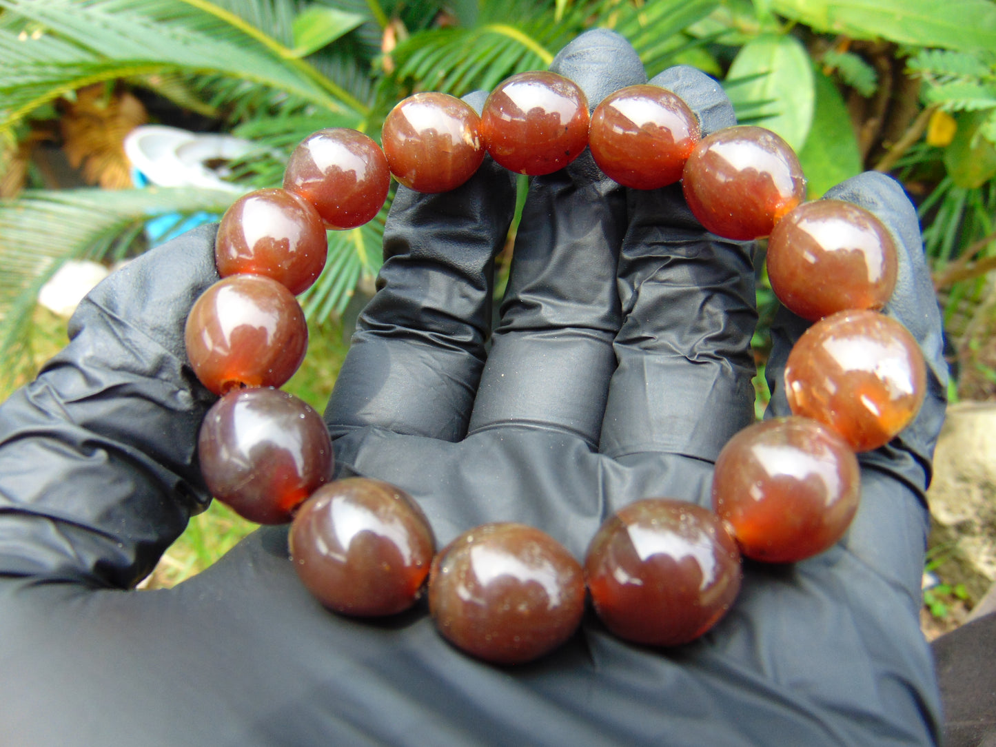 22 gram 14 Beads Mala Bracelet Indonesian amber 13x16 mm for Healing A14G115