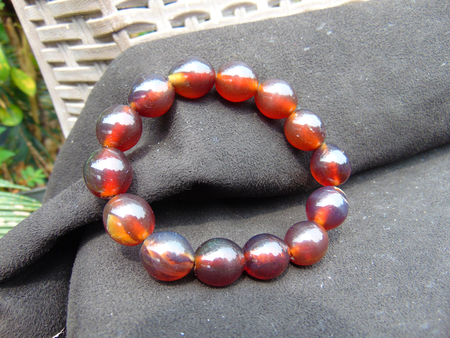 23 gram 14 Beads Mala Bracelet Indonesian amber 13x16 mm for Healing A14G104