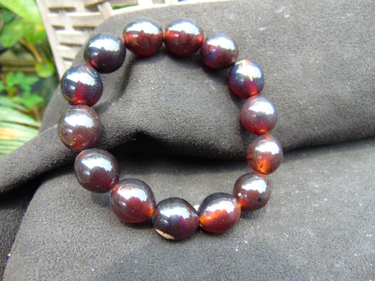 23 gram 14 Beads Mala Bracelet Indonesian amber 13x16 mm for Healing A14G92