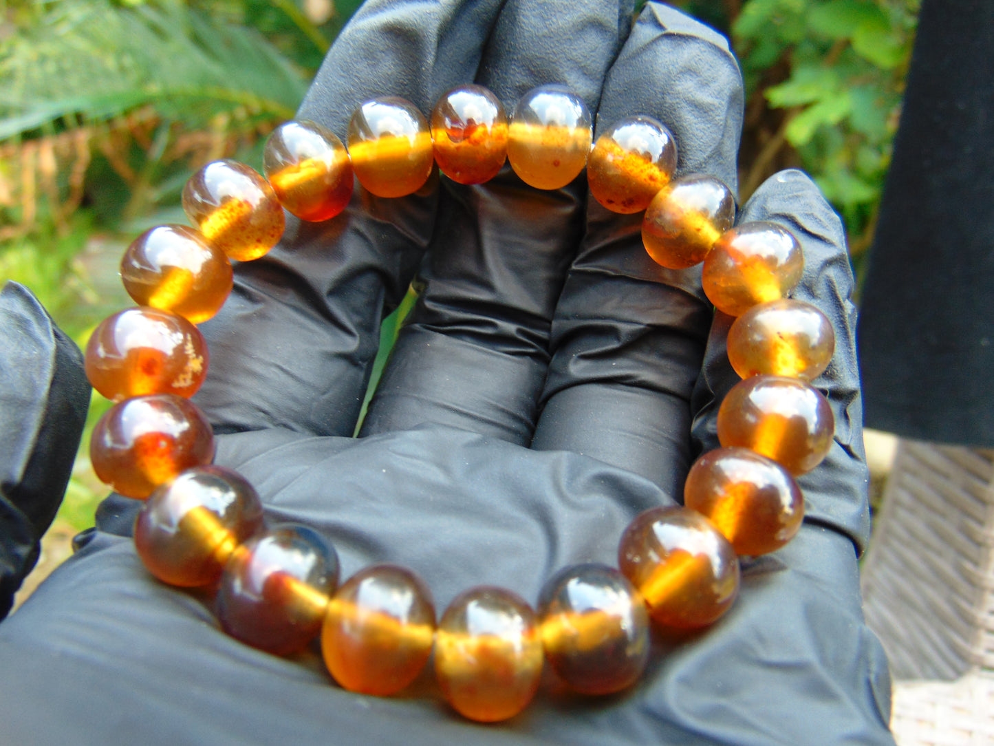 12 Gram Small Beads Bracelet Indonesian Yellow Blue Amber for Healing A20G304
