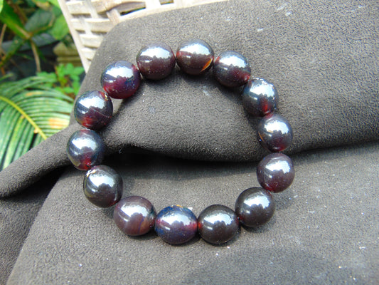 23 gram 14 Beads Mala Bracelet Indonesian amber 13x16 mm for Healing A14G90