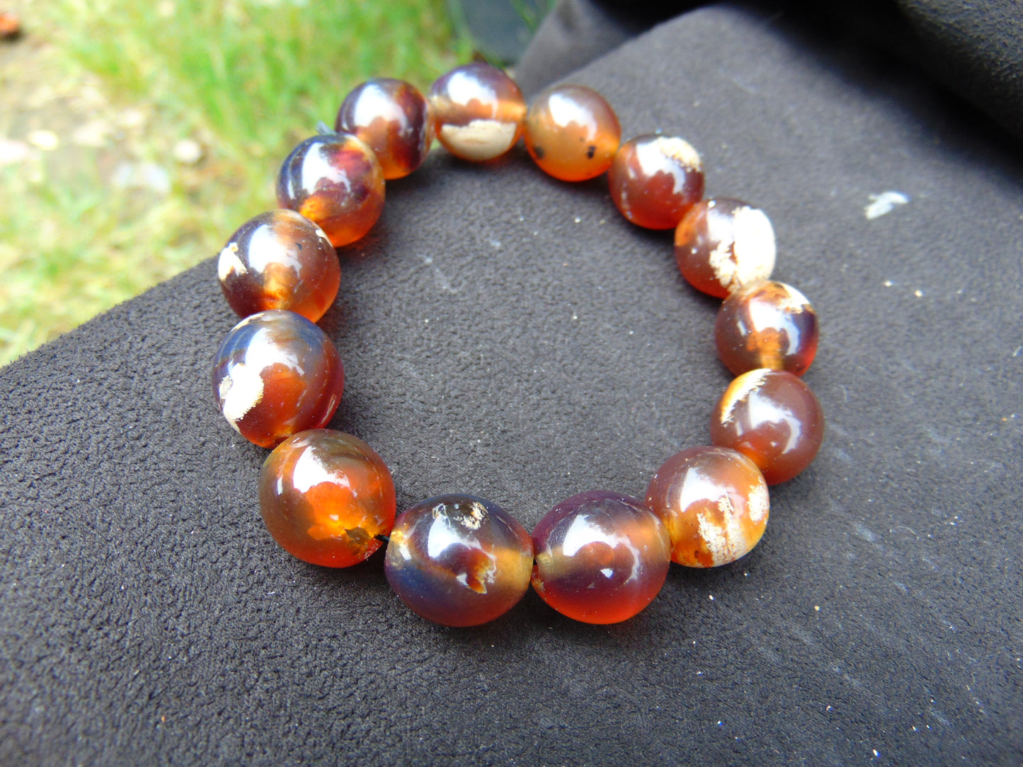 22 gram 14 Beads Mala Bracelet Indonesian amber 13x16 mm for Healing A14G109