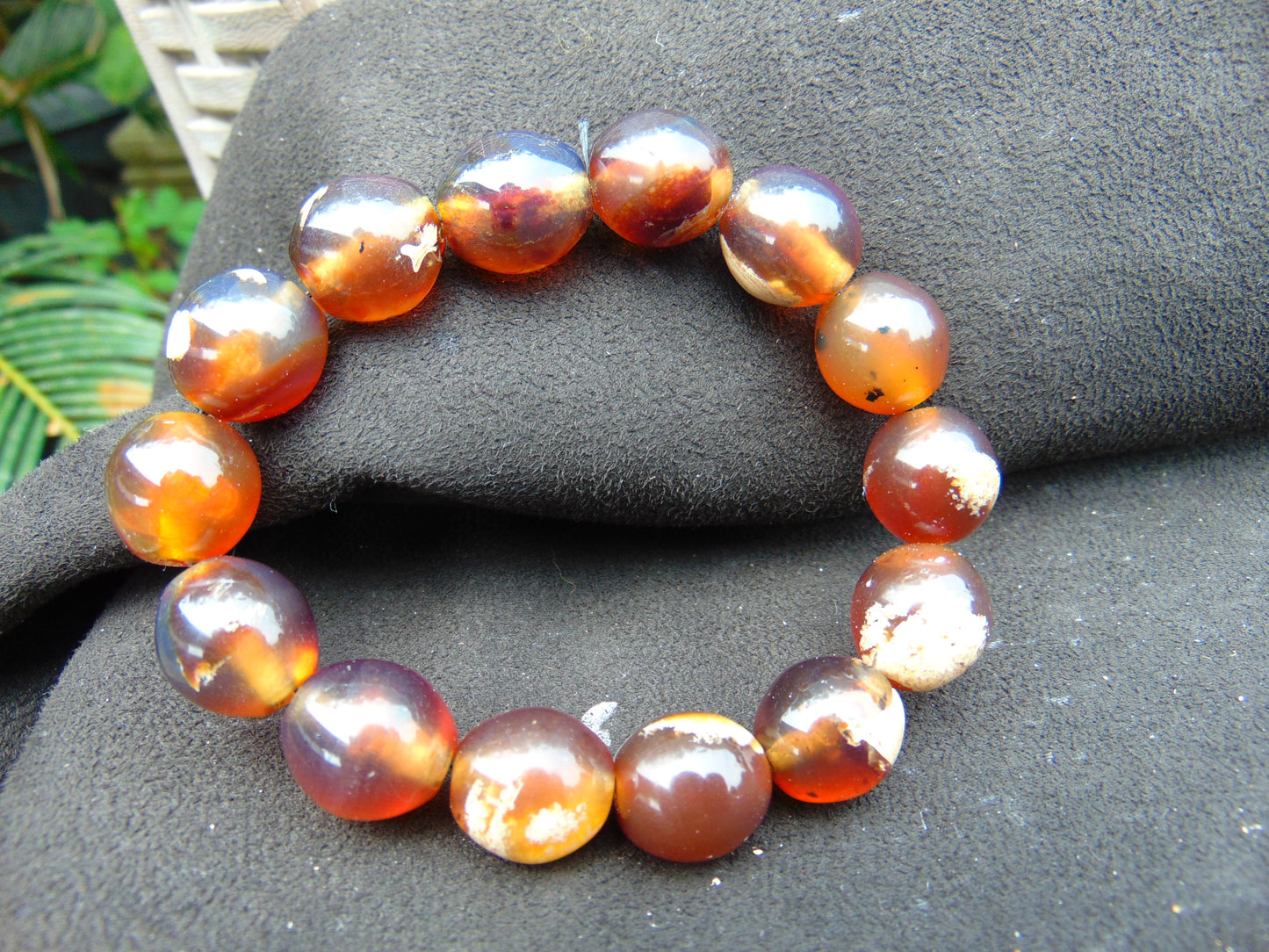 22 gram 14 Beads Mala Bracelet Indonesian amber 13x16 mm for Healing A14G109
